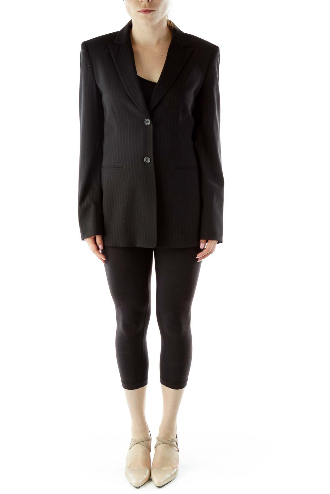 Black Pinstripe Blazer