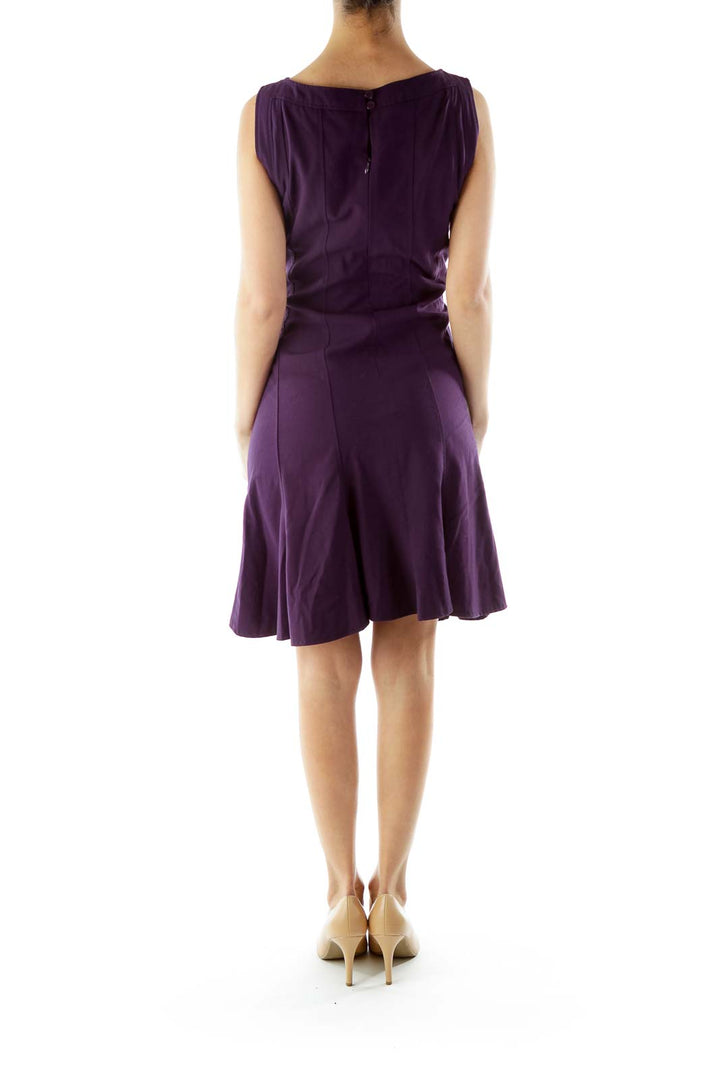 Purple Sleeveless Work Dress