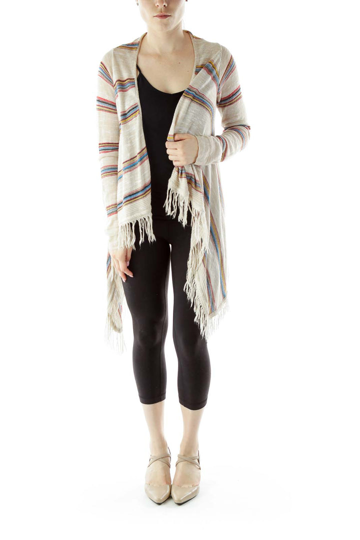 Beige Knit Poncho