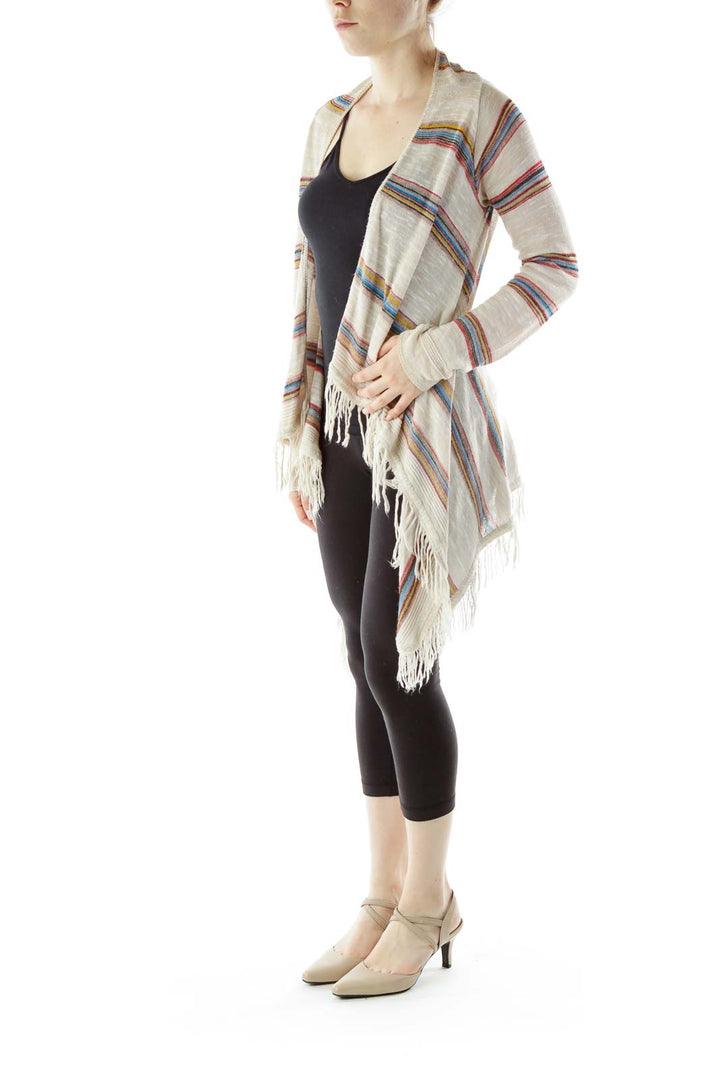 Beige Knit Poncho