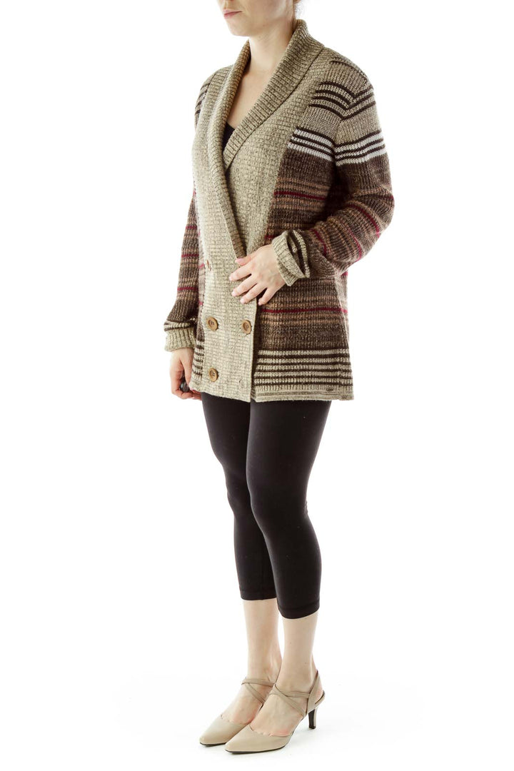 Brown Buttoned Cardigan