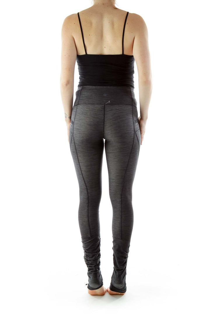 Gray Zippered Yoga Pants