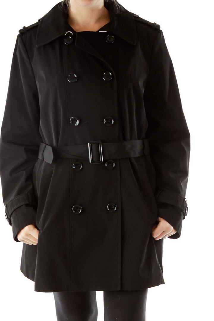 Black Double-Breasted Trench Coat