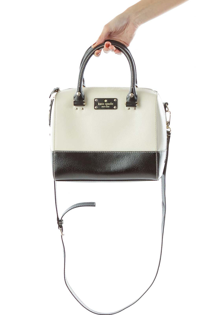 Beige Black Crossbody Handbag