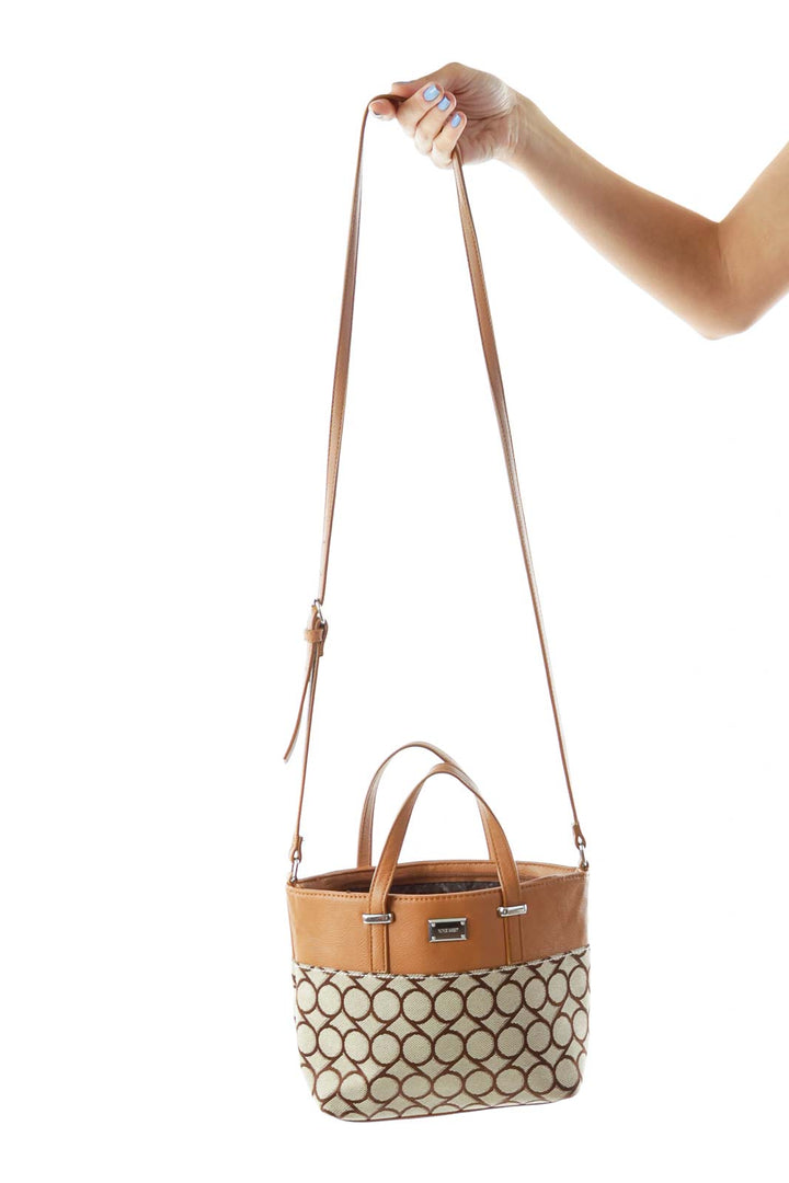 Brown Printed Crossbody Bag