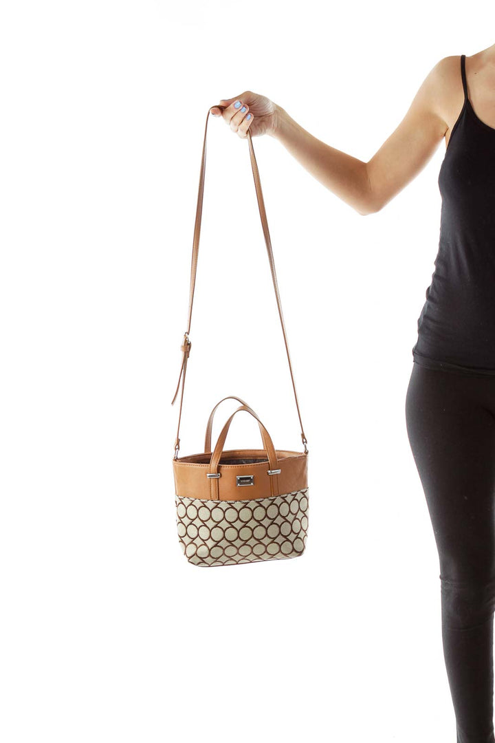 Brown Printed Crossbody Bag