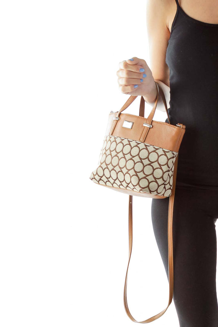 Brown Printed Crossbody Bag