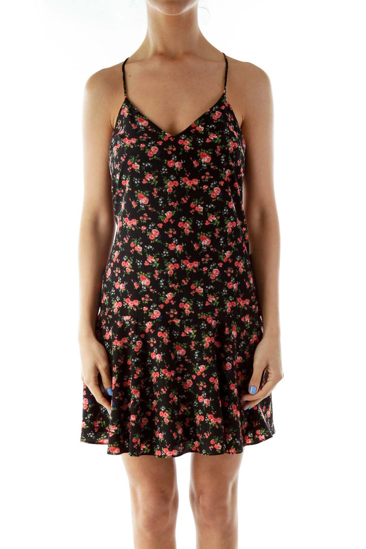 Black Floral Day Dress