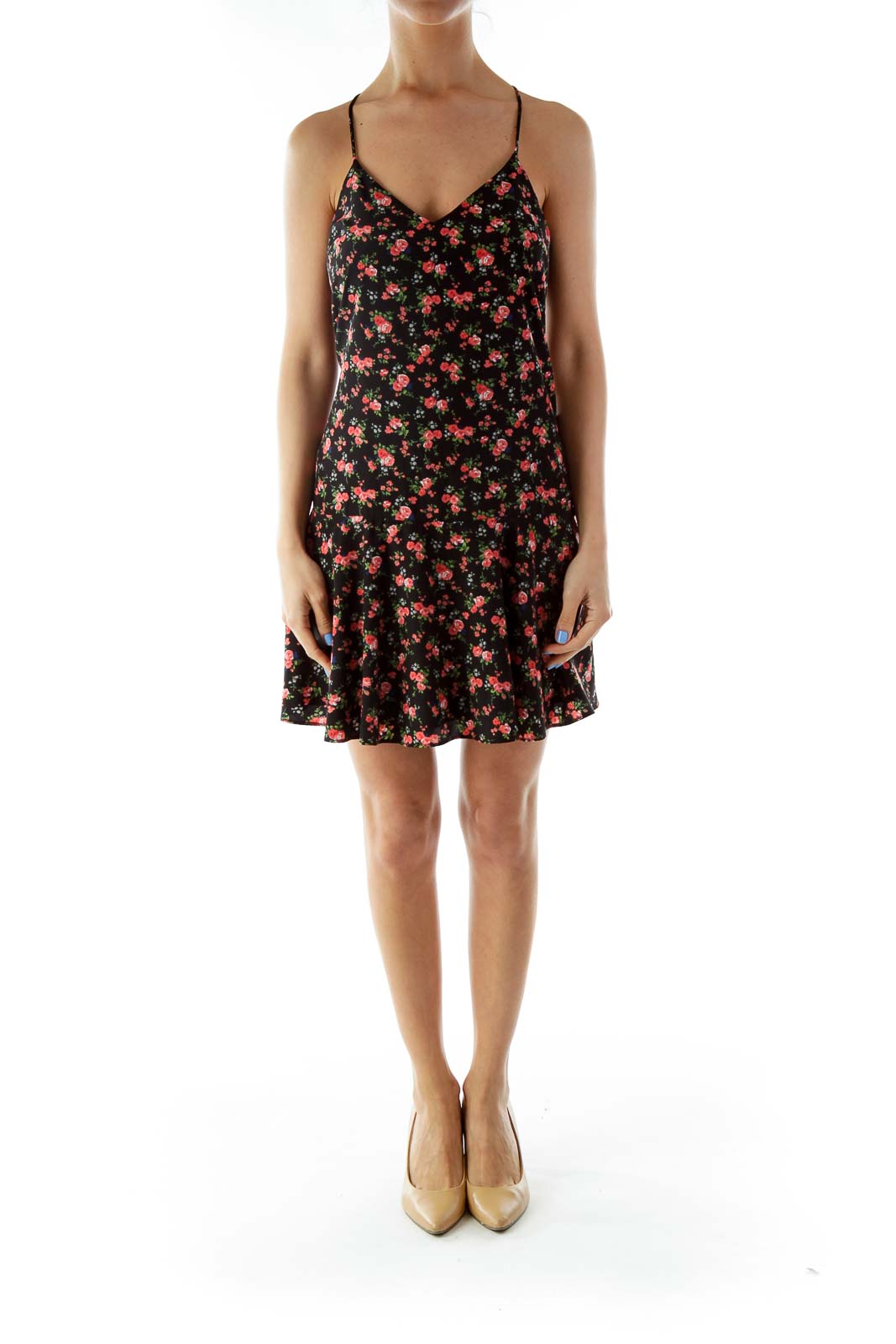 Black Floral Day Dress