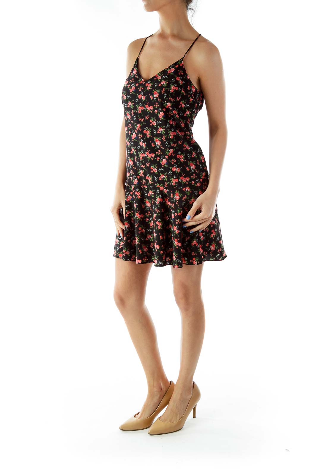 Black Floral Day Dress