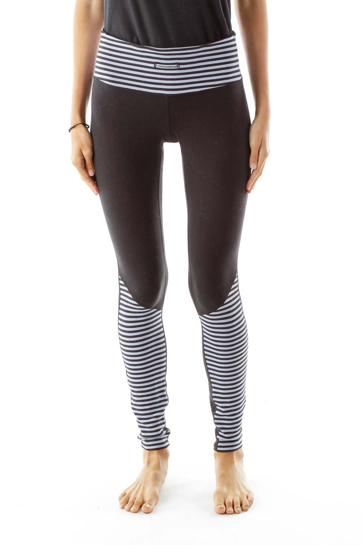 Black Gray Striped Sports Pants