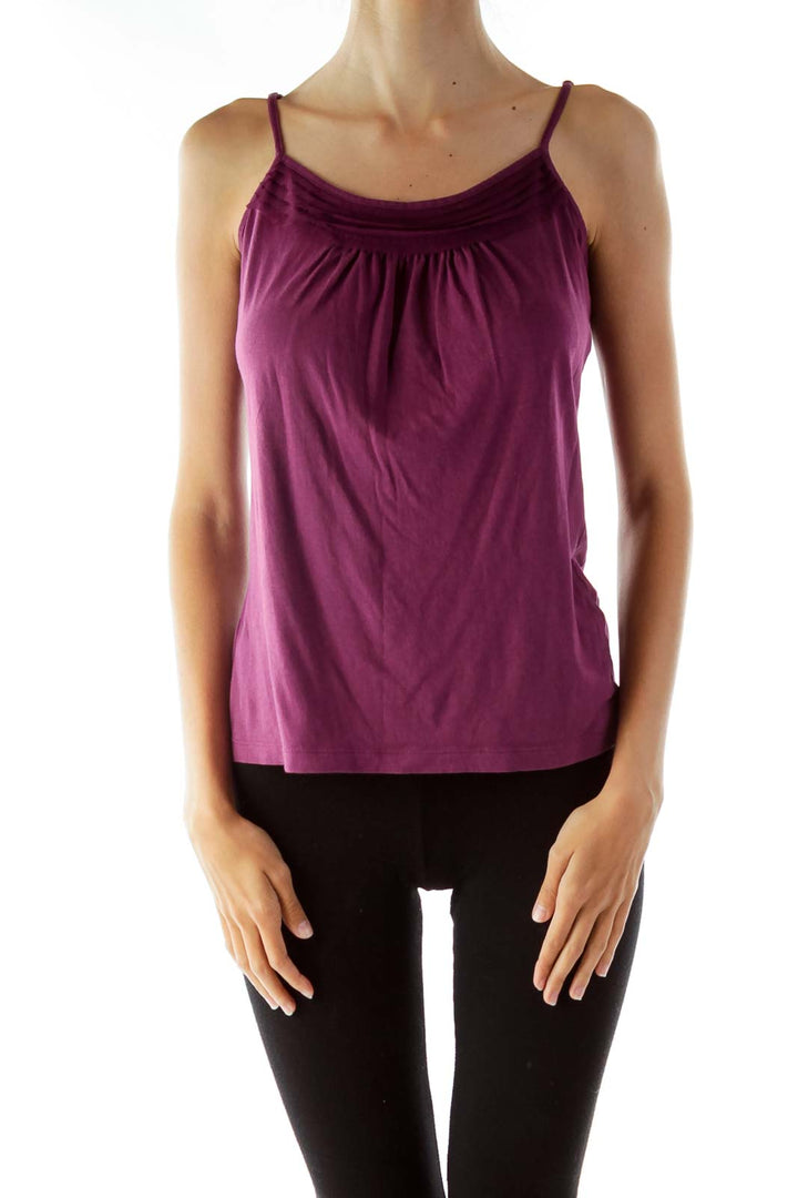 Purple Round Neck Tank Top