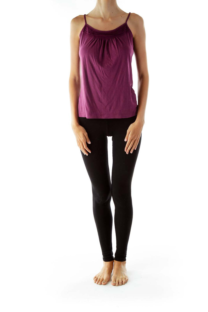 Purple Round Neck Tank Top