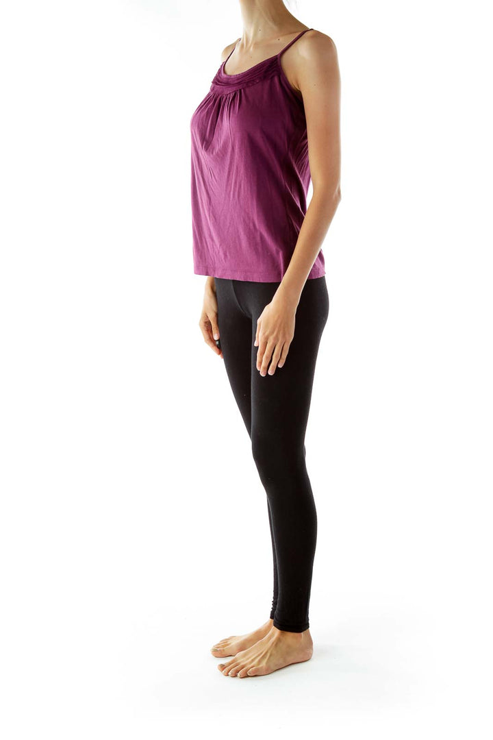 Purple Round Neck Tank Top