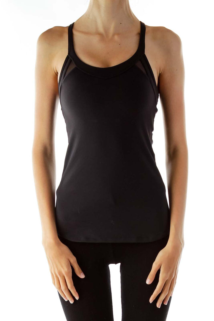 Black Fitted Round Neck Tank Top