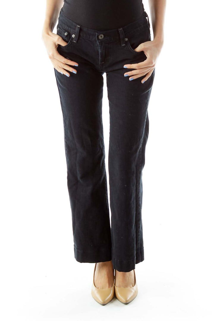 Navy Straight-Leg Jeans