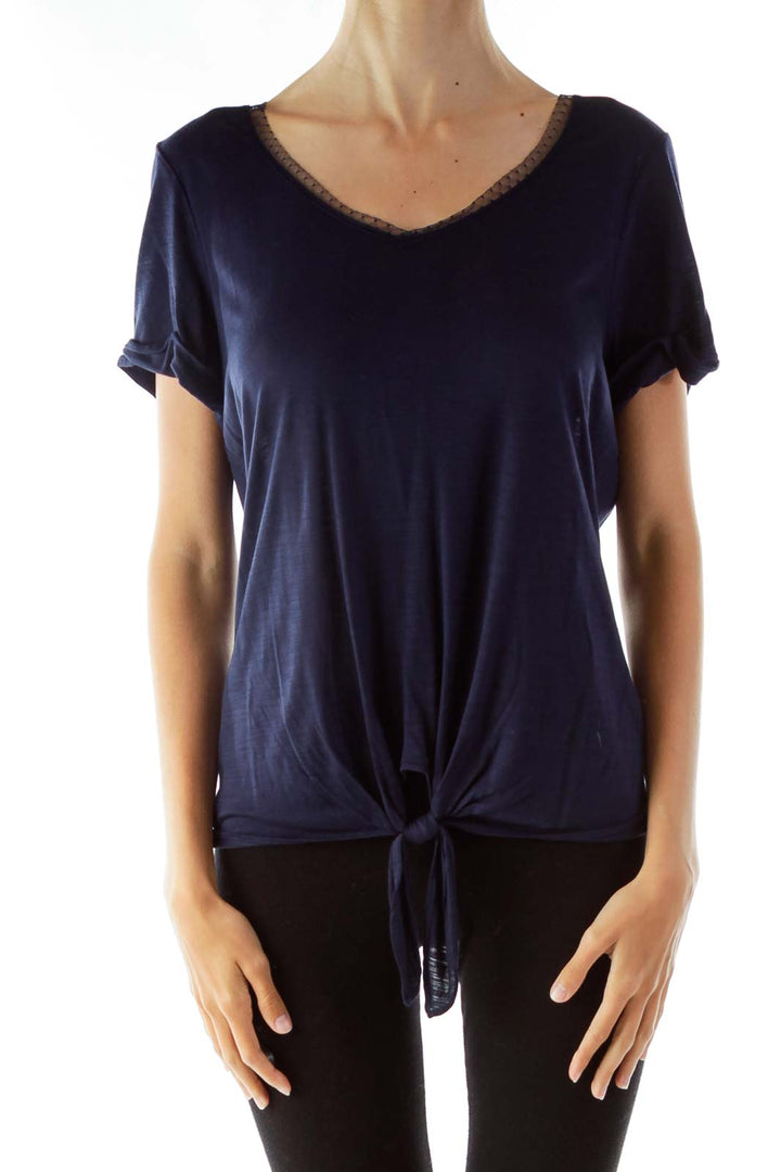 Navy V-neck T-shirt