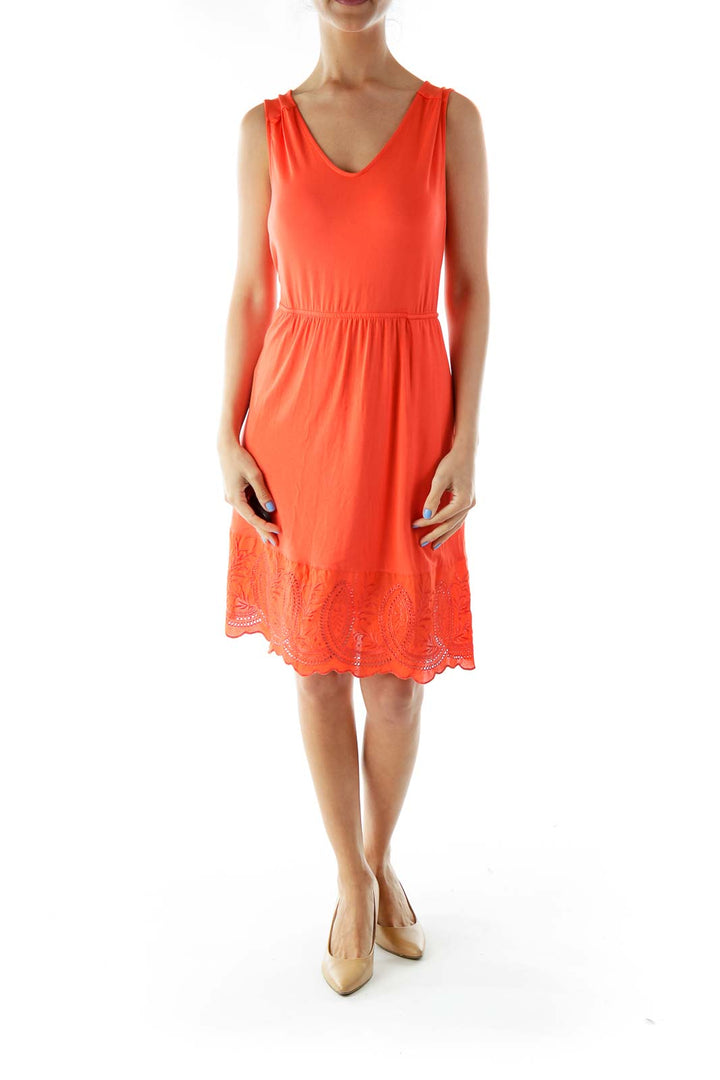 Orange Sleeveless Day Dress