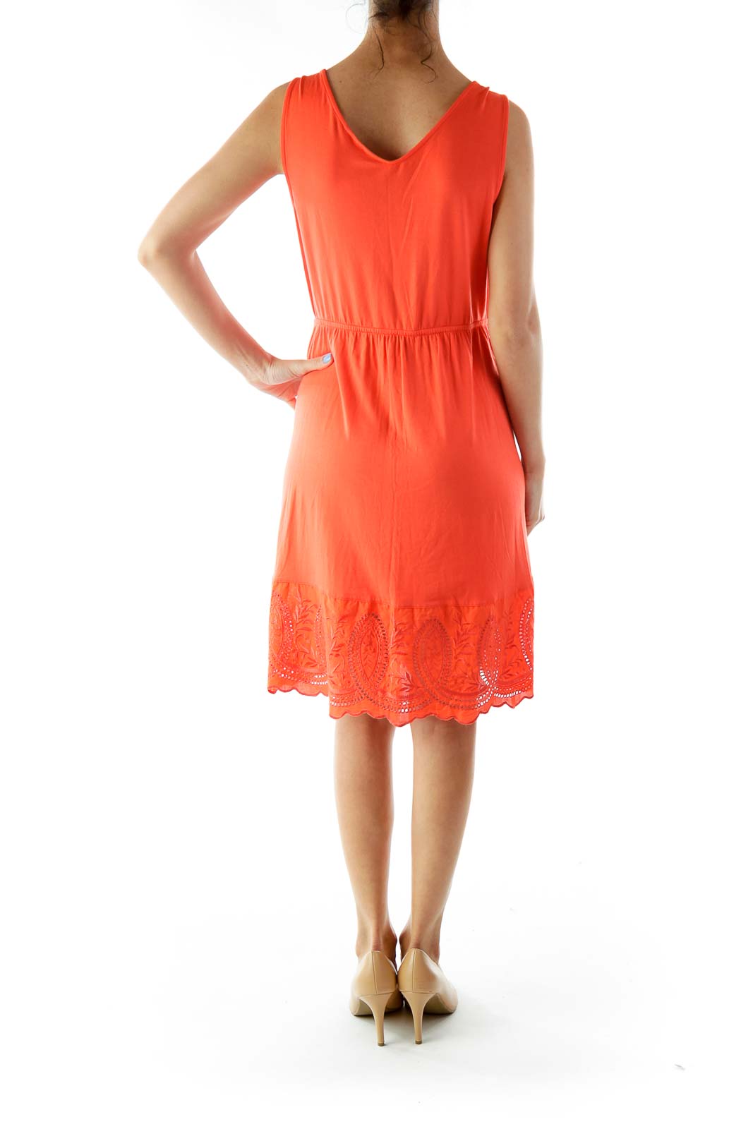 Orange Sleeveless Day Dress