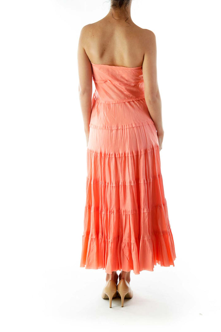 Pink Ruffled Maxi Skirt