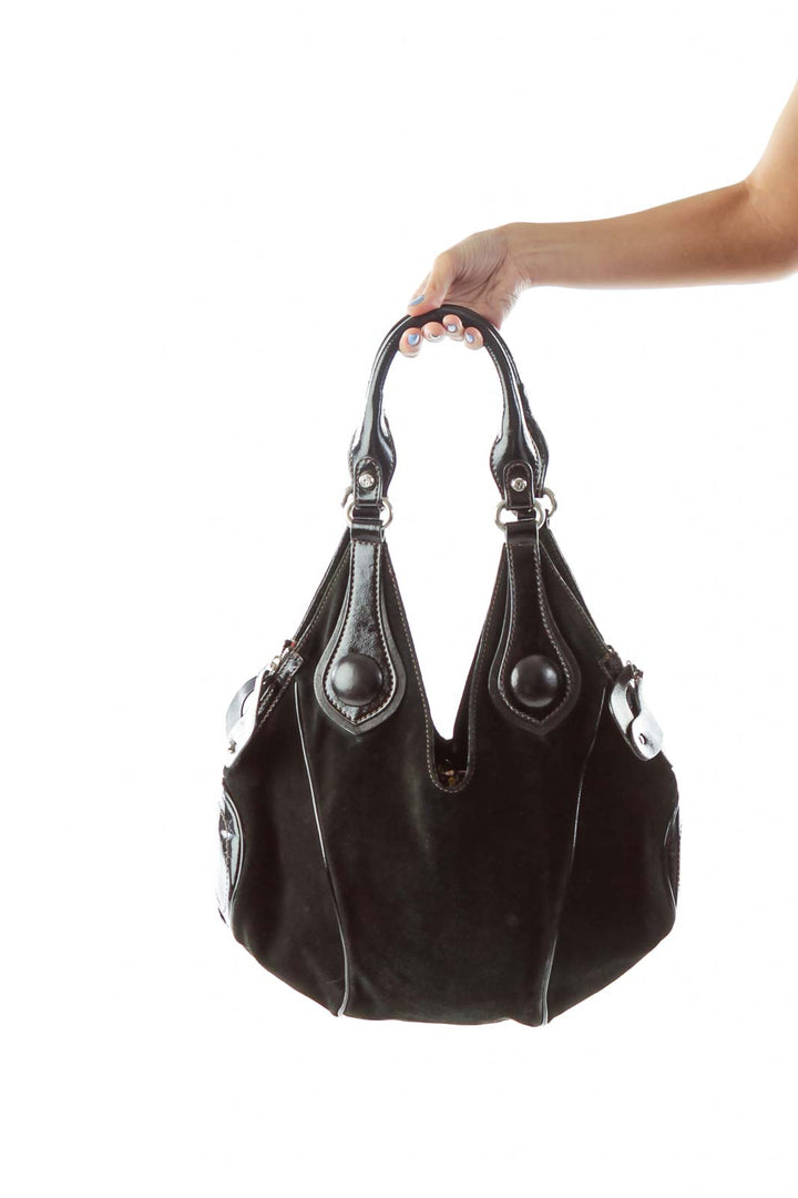 Black Suede Shoulder Bag