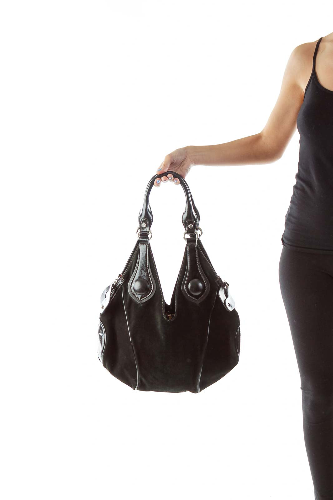 Black Suede Shoulder Bag