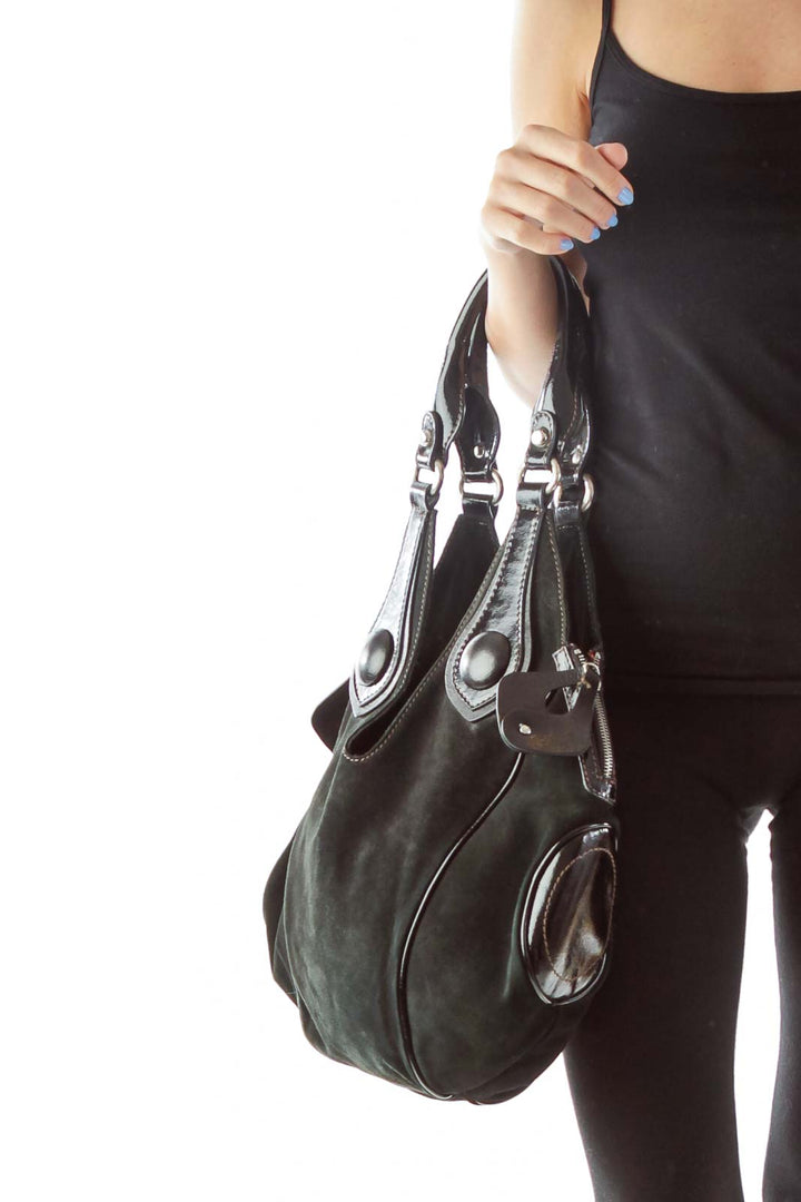 Black Suede Shoulder Bag