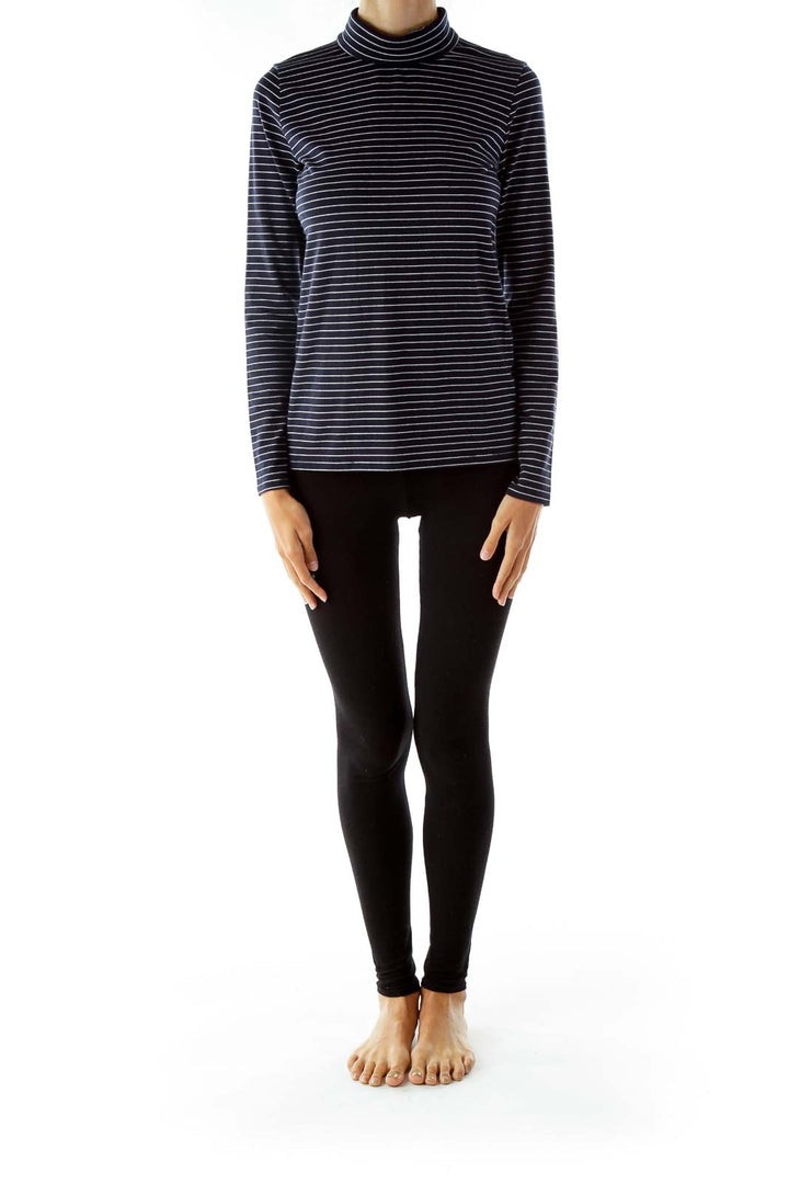 Navy Stripped Turtleneck