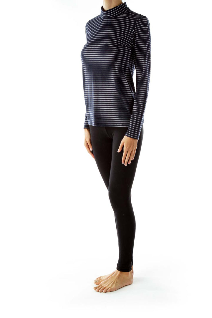 Navy Stripped Turtleneck