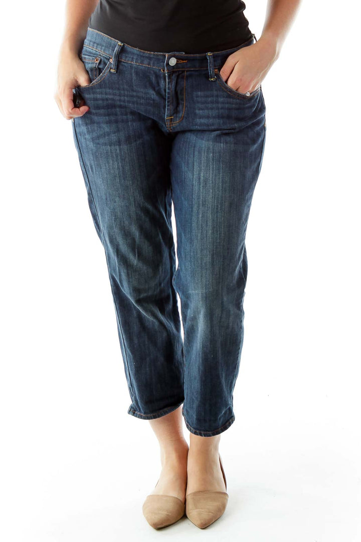 Blue Straight-Leg Jeans