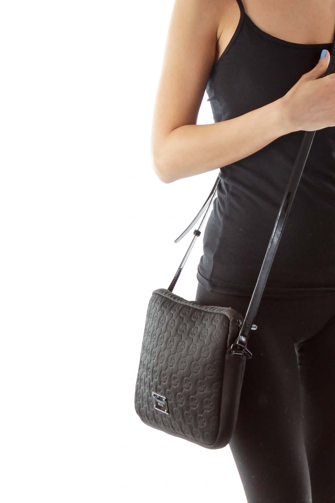 Black Embossed Crossbody Bag