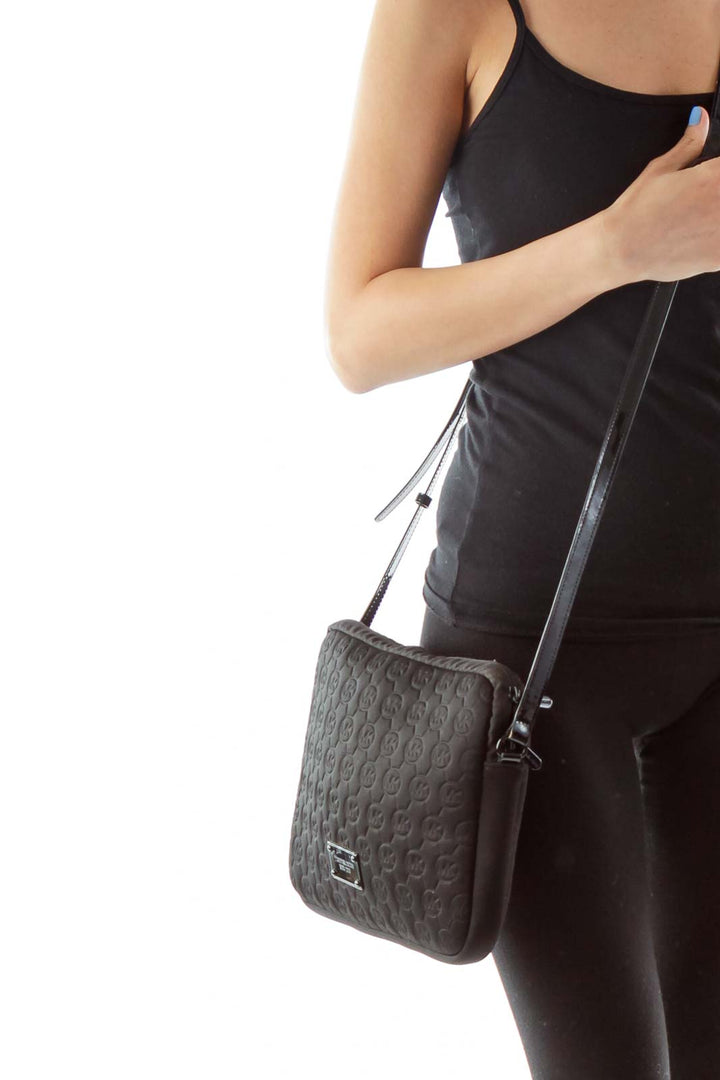 Black Embossed Crossbody Bag