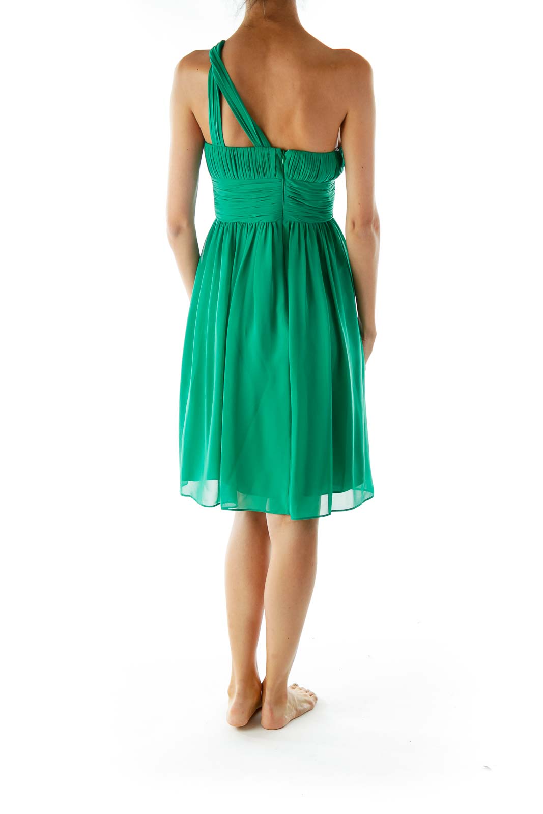 Green One-Shoulder Cocktail Dress