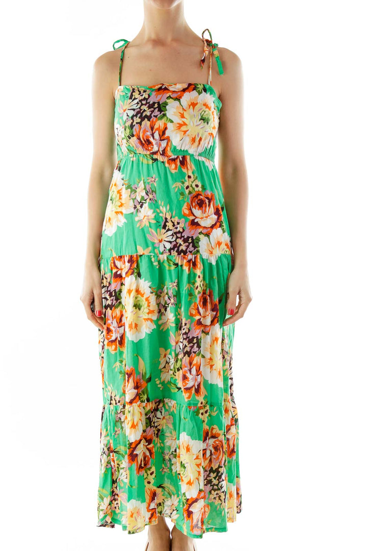 Green Floral Day Dress