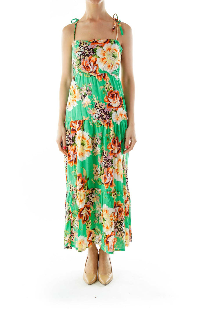 Green Floral Day Dress