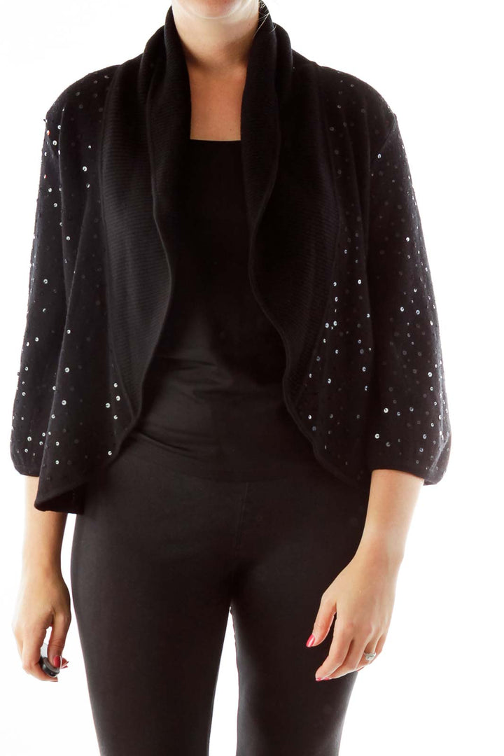 Black Metallic Cardigan