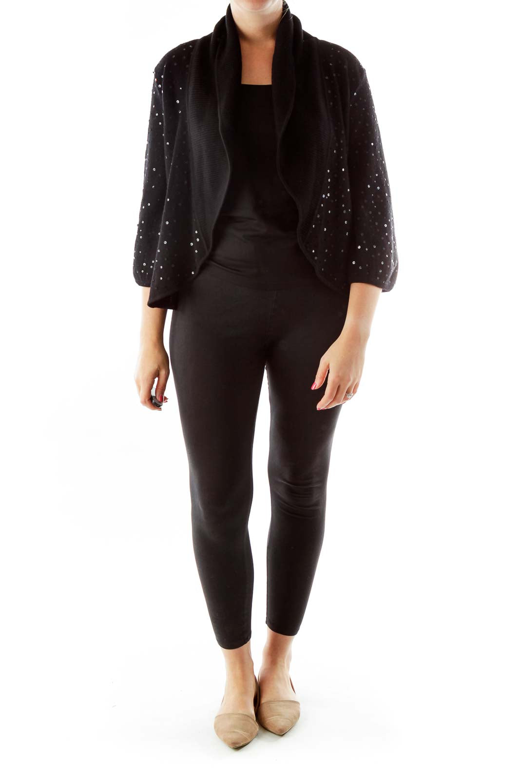 Black Metallic Cardigan