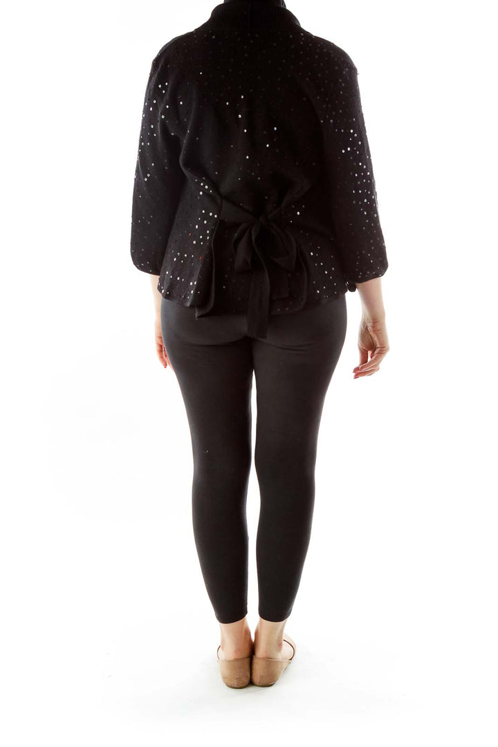 Black Metallic Cardigan