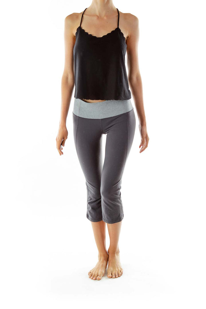 Gray Cropped Yoga Pants