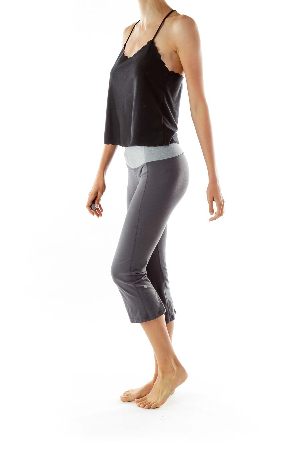 Gray Cropped Yoga Pants