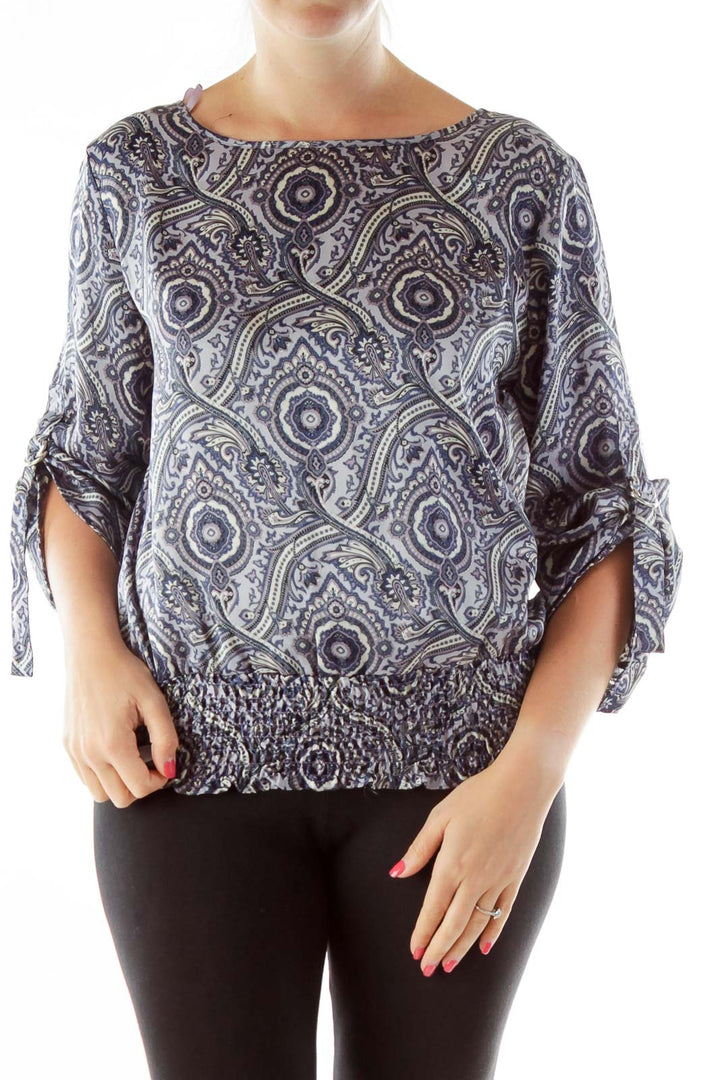 Purple Blue White Paisley Tunic