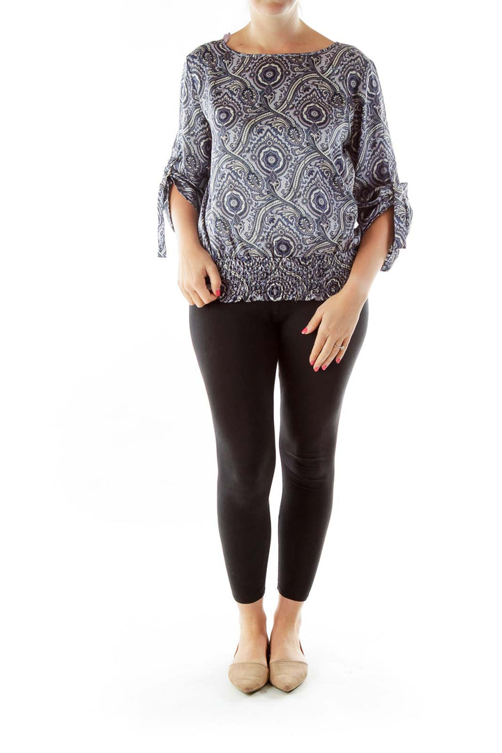 Purple Blue White Paisley Tunic