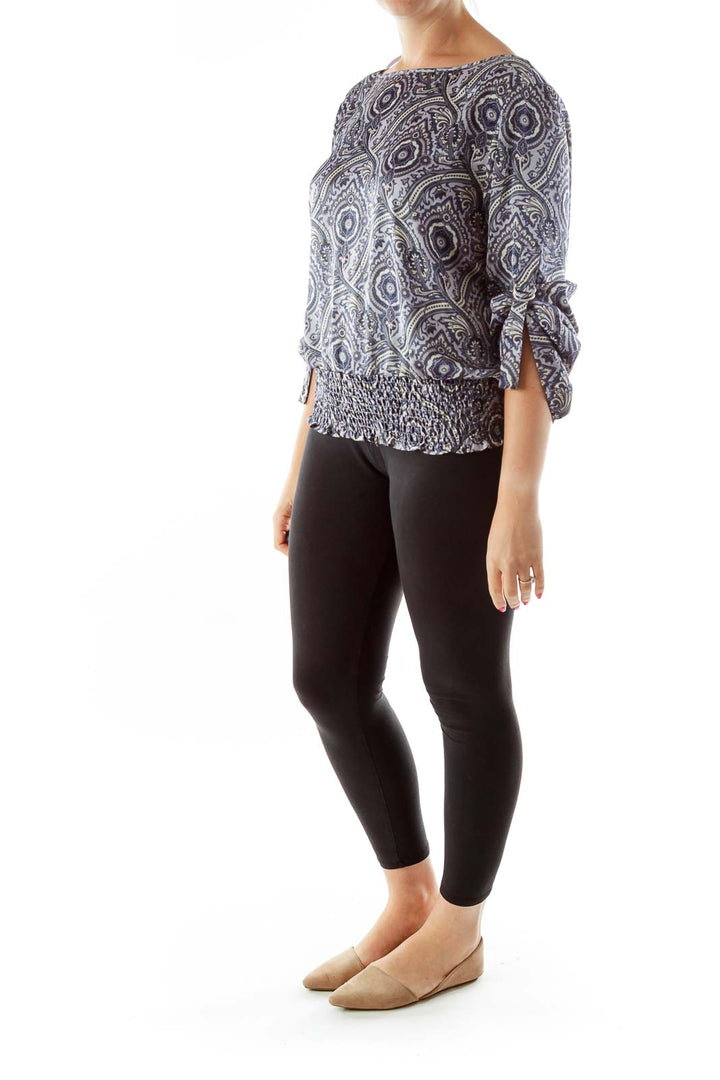 Purple Blue White Paisley Tunic