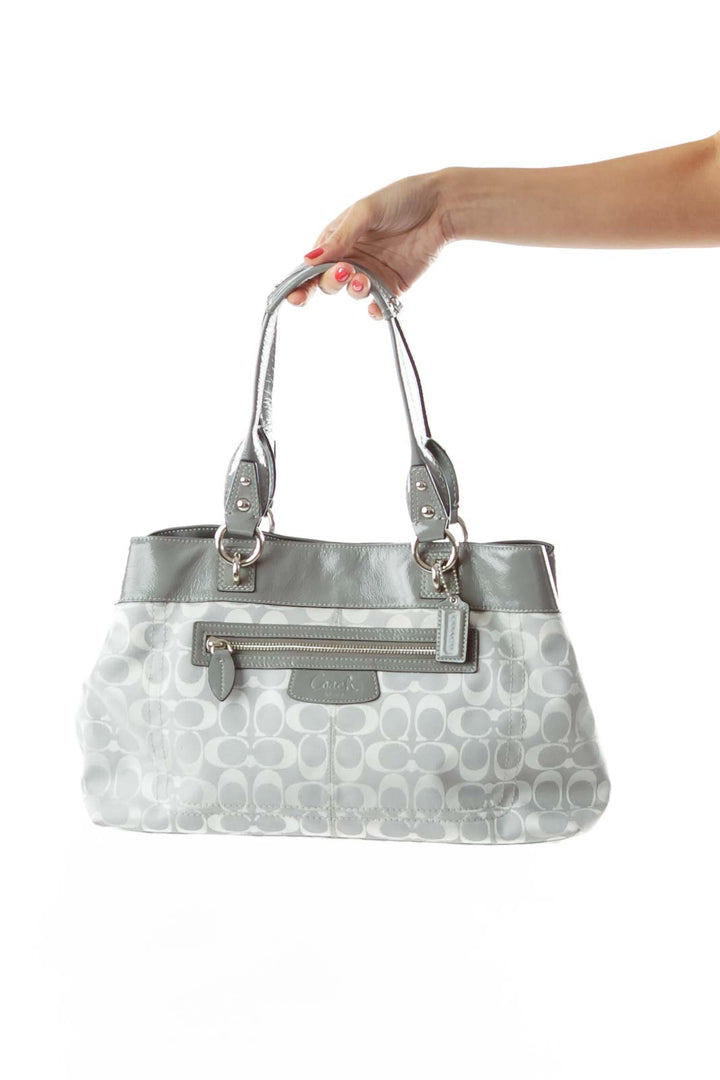 Gray Coach Print Satchel