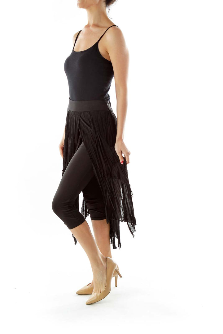 Black Pleated Midi Skirt