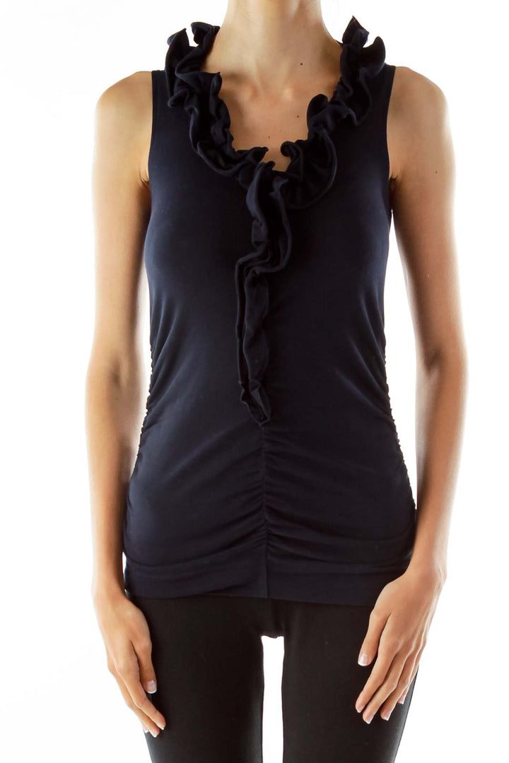 Navy Sleeveless Blouse