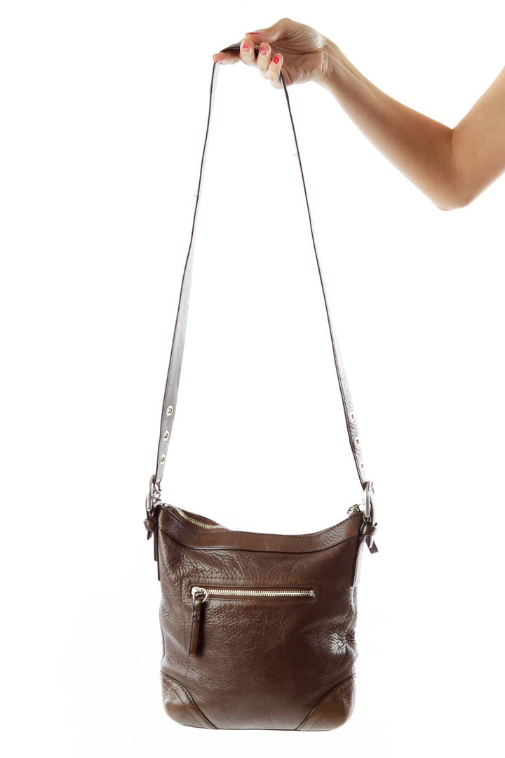 Brown Zippered Crossbody Bag