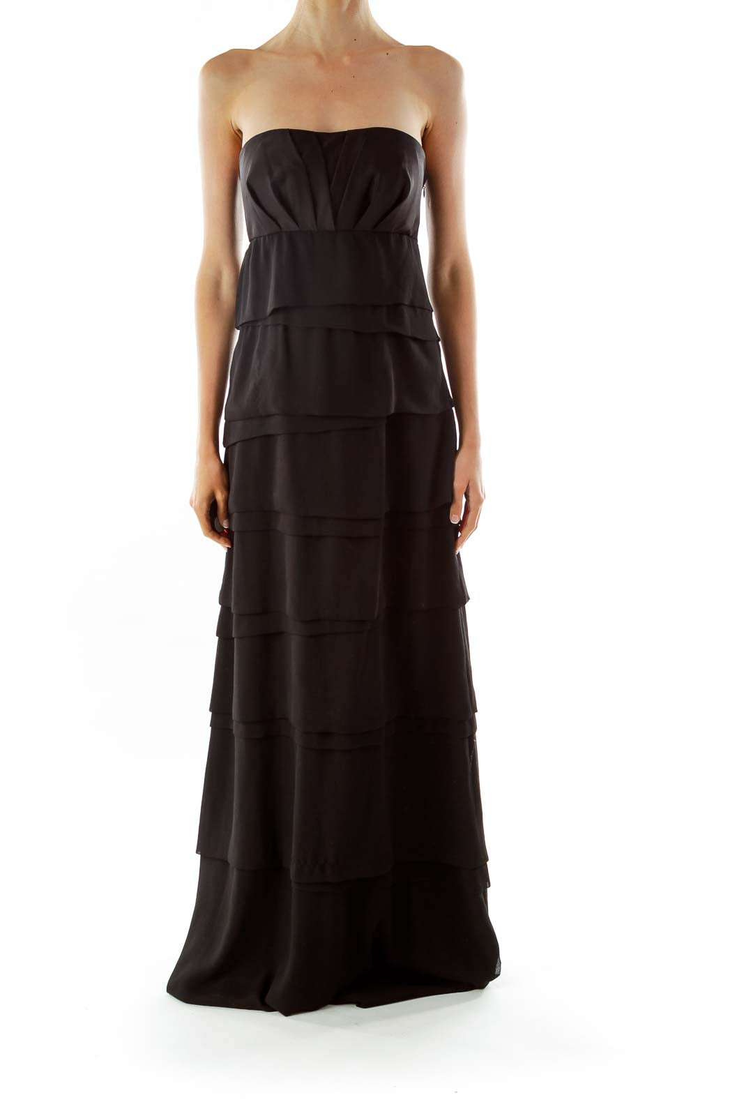 Black Ruffled Evening Dress