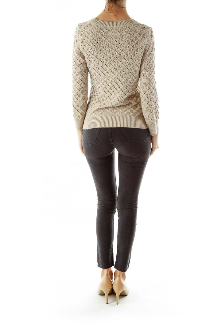 Brown Round Neck Knit Sweater