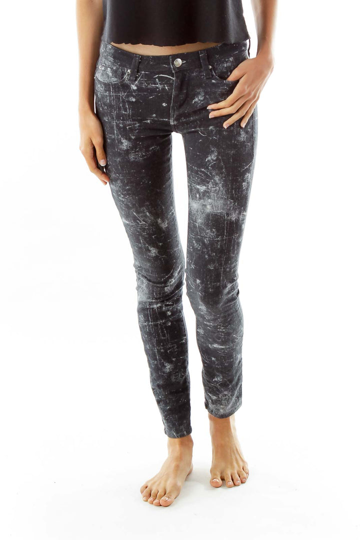 Black White Splatter Jeans